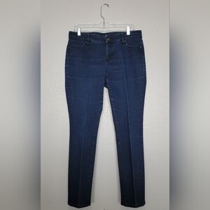 LOFT Curvy Skinny Pleated Blue Denim Jeans